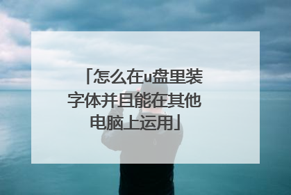 怎么在u盘里装字体并且能在其他电脑上运用