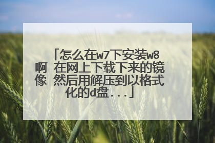怎么在w7下安装w8啊 在网上下载下来的镜像 然后用解压到以格式化的d盘...