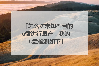 怎么对未知型号的u盘进行量产,我的U盘检测如下