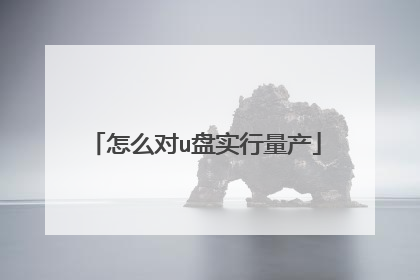 怎么对u盘实行量产