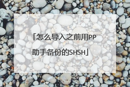 怎么导入之前用PP助手备份的SHSH