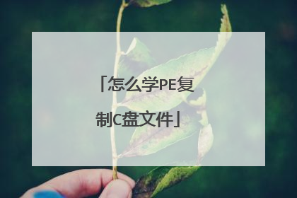 怎么学PE复制C盘文件