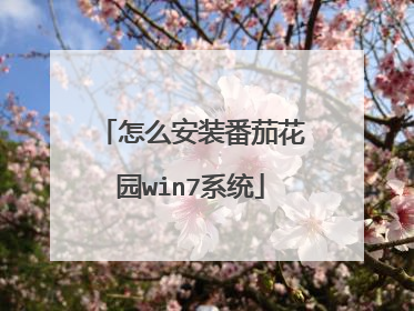 怎么安装番茄花园win7系统