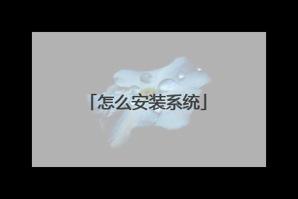 怎么安装系统
