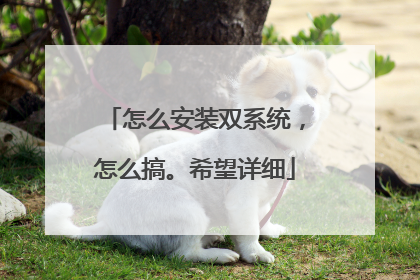 怎么安装双系统,怎么搞。希望详细