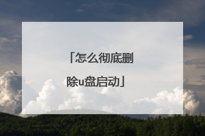 怎么彻底删除u盘启动