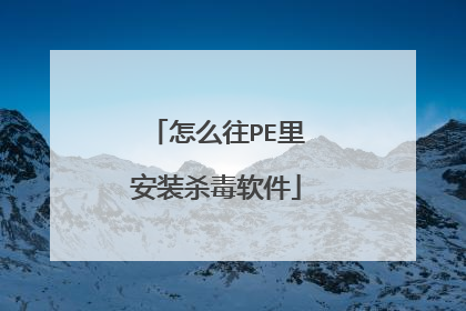 怎么往PE里安装杀毒软件