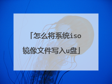 怎么将系统iso镜像文件写入u盘