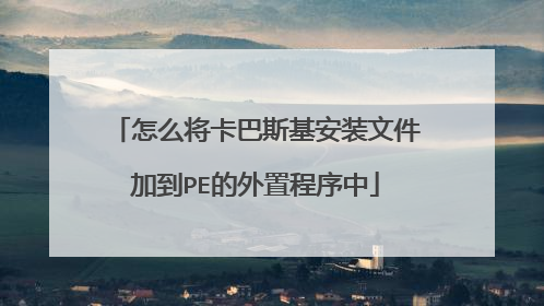 怎么将卡巴斯基安装文件加到PE的外置程序中