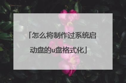 怎么将制作过系统启动盘的u盘格式化