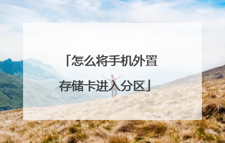 怎么将手机外置存储卡进入分区