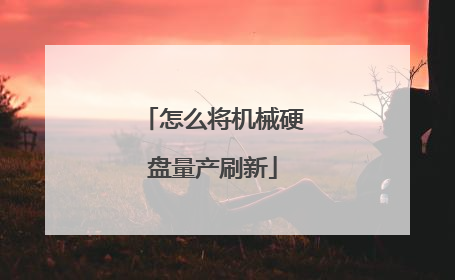 怎么将机械硬盘量产刷新