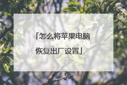 怎么将苹果电脑恢复出厂设置