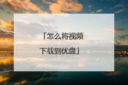 怎么将视频下载到优盘