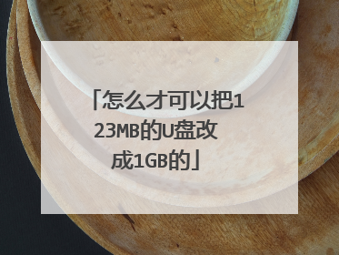 怎么才可以把123MB的U盘改成1GB的