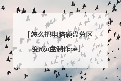 怎么把电脑硬盘分区变成u盘制作pe