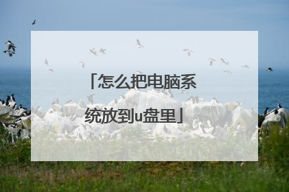 怎么把电脑系统放到u盘里