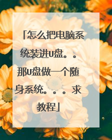 怎么把电脑系统装进U盘。。那U盘做一个随身系统。。。求教程