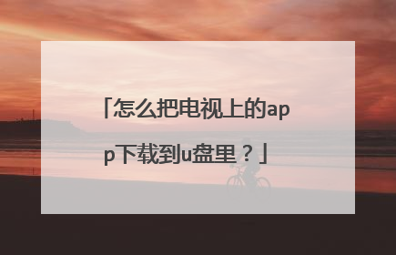 怎么把电视上的app下载到u盘里?