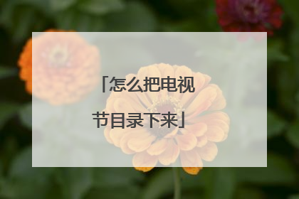 怎么把电视节目录下来