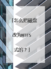 怎么把磁盘改为NTFS式的?
