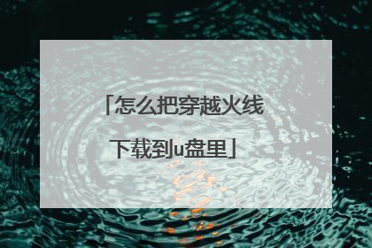 怎么把穿越火线下载到u盘里
