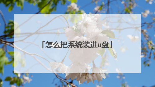 怎么把系统装进u盘
