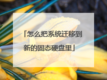 怎么把系统迁移到新的固态硬盘里