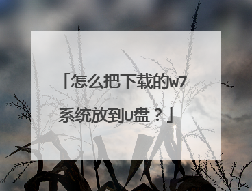 怎么把下载的w7系统放到U盘?