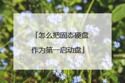 怎么把固态硬盘作为第一启动盘