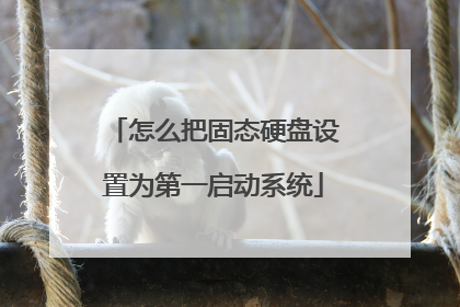 怎么把固态硬盘设置为第一启动系统