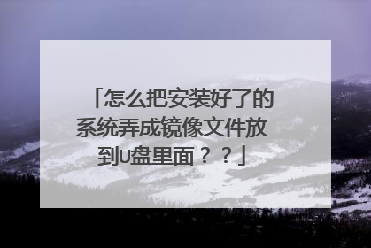 怎么把安装好了的系统弄成镜像文件放到U盘里面??