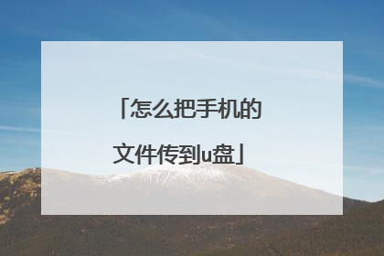 怎么把手机的文件传到u盘