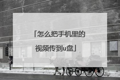 怎么把手机里的视频传到u盘