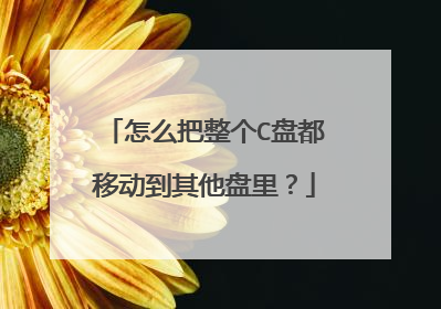 怎么把整个C盘都移动到其他盘里?