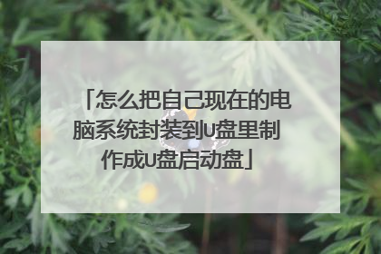 怎么把自己现在的电脑系统封装到U盘里制作成U盘启动盘