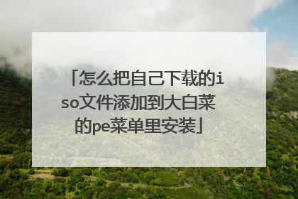 怎么把自己下载的iso文件添加到大白菜的pe菜单里安装
