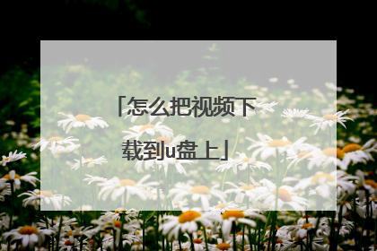 怎么把视频下载到u盘上