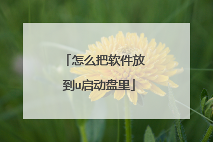 怎么把软件放到u启动盘里