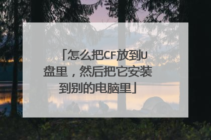 怎么把CF放到U盘里,然后把它安装到别的电脑里