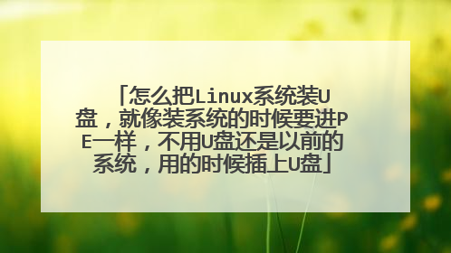 怎么把Linux系统装U盘,就像装系统的时候要进PE一样,不用U盘还是以前的系统,用的时候插上U盘