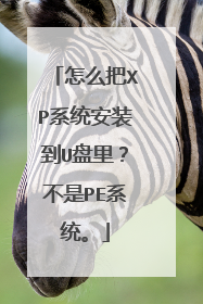 怎么把XP系统安装到U盘里?不是PE系统。