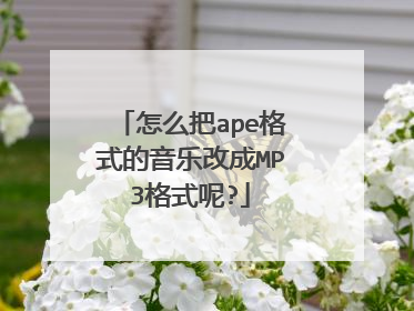 怎么把ape格式的音乐改成MP3格式呢?