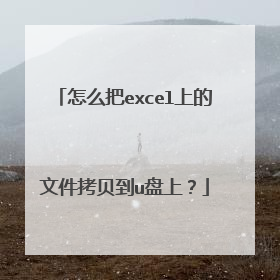怎么把excel上的文件拷贝到u盘上？