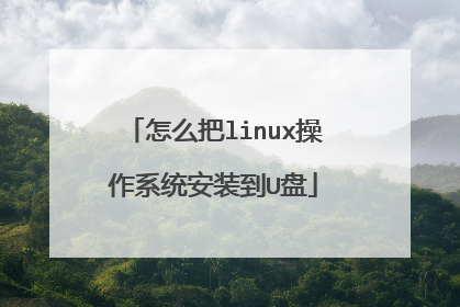 怎么把linux操作系统安装到U盘