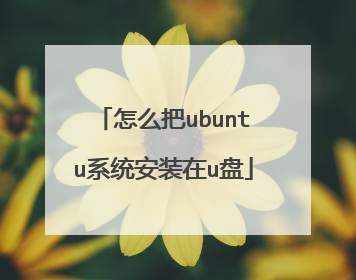 怎么把ubuntu系统安装在u盘