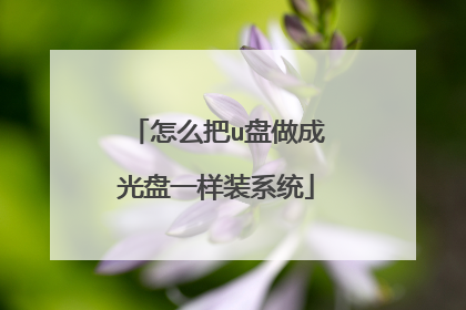 怎么把u盘做成光盘一样装系统