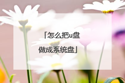 怎么把u盘做成系统盘