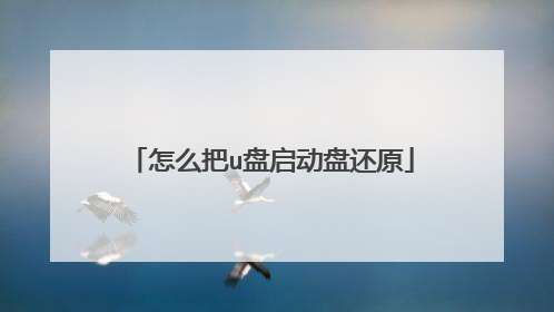 怎么把u盘启动盘还原