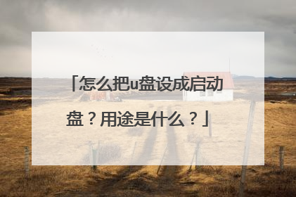 怎么把u盘设成启动盘?用途是什么?